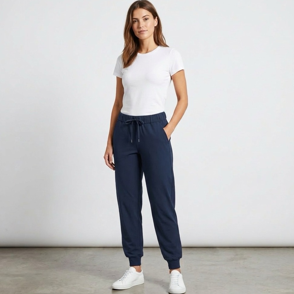 Lululemon On The Fly Jogger 28" Sz 10 True Navy Travel Woven Jogger Pant Travel
